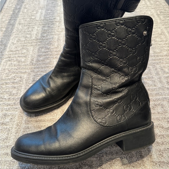 Gucci Black Leather Boots - Size 39 - Picture 4 of 13